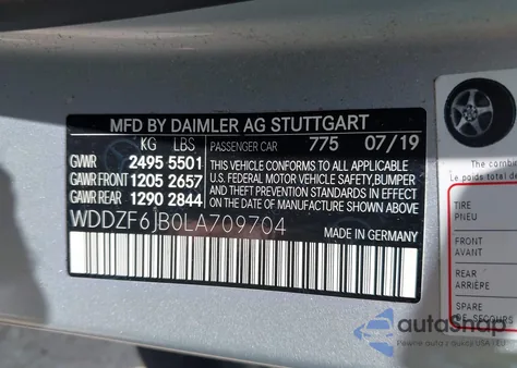 2020 Mercedes-Benz E 450 4Matic from USA, damaged, VIN WDDZF6JB0LA709704